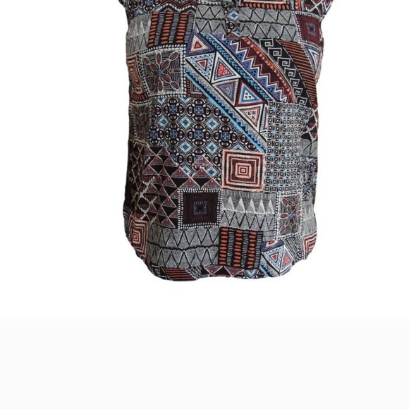 MANDEE Tribal Geometric Pattern Blouse L - Picture 2 of 7
